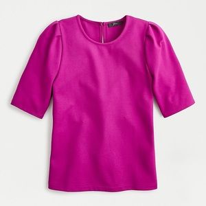 J.Crew Puff-sleeve ponte top